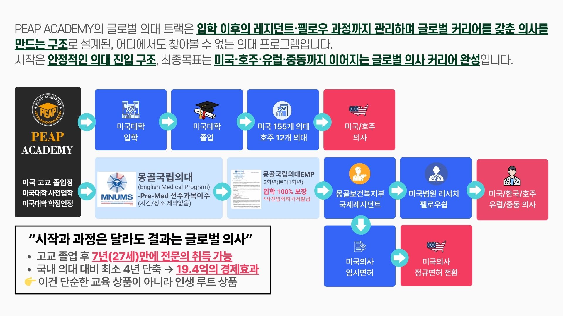 글로벌 의사 트랙 로드맵